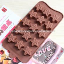 food grade microwave oven freezer safe non-stick 15 star shaped silicone chocolate mold