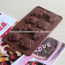 food grade microwave oven freezer safe non-stick 8 snails butterfly bee caterpillar shaped silicone