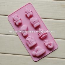 food grade microwave oven freezer safe non-stick 8 christmas shaped silicone chocolate mold