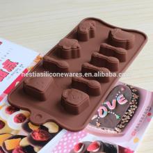 food grade microwave oven freezer safe non-stick 8 cups spoons pots shaped silicone chocolate mold