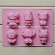food grade microwave oven freezer safe non-stick 6 different cartoon Donald Duck robot rabbit monkey