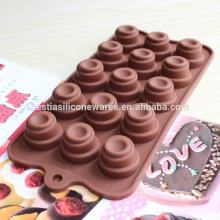 food grade microwave oven freezer safe non-stick 15 multi tiers silicone chocolate mold