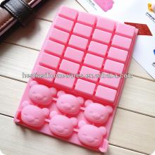 Wholesale stock lot 30 cells food grade microwave oven freezer safe bear and bar shaped custom choco