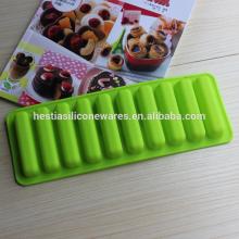 food grade microwave oven freezer safe non-stick 10 ice bar stick shaped silicone chocolate mold