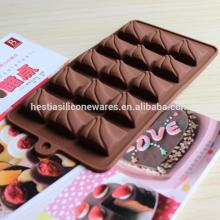 food grade microwave oven freezer safe non-stick 15 square bar shaped silicone chocolate mold