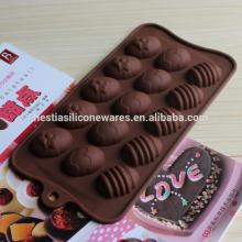 food grade microwave oven freezer safe non-stick 15 easter egg shaped silicone chocolate mold