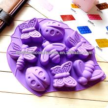 Wholesale food grade non stick 3d silicone molds for cake decorating insect shaped