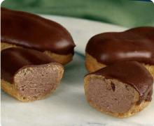  Mini   Chocolate  Eclairs (Cappuccino Cream filled)