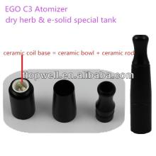 2014 newest e-solid and dry herb vaporizer pen EGO C3 with full aluminum tube / dry herb vaporizer p