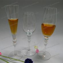 Set of decorative clear champagne flutes,  crystal  champagne  glass 