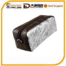  Chocolate   color  faux leather PVC brush pen cosmetic bag