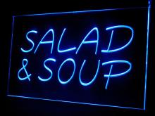 110124B Salad & Soup Cream Vegetarian Coriander Saffron Tomato LED Light Sign