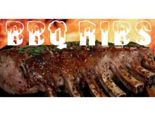 Bn1468 Bbq Roasted Black Pepper Sauce Beef Ribs Grill Delicious Banner Sign