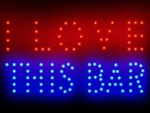3Q0158 I Love This Bar Wine Champagne Beer Alcohol Vodka Cocktail LED Sign
