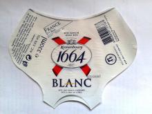 Kronenbourg 1664 blanc beer in blue 25cl and 33cl bottles