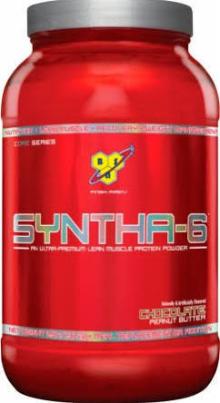 BSN Syntha-6 Whey Protein Powder, Peanut Butter & Chocolate - 2.91 lb canister