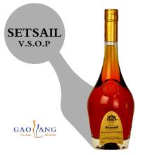 Types of brandy alcohol with personalised old brandy bottle