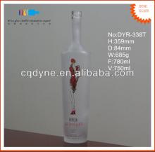 750ml Absoulte quality distillery frosted glass bottle for vodka