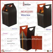 PU leather foldable wine bag for 4 bottle