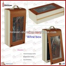 Luxury Leather Wine Box with Glasses(5158R5)