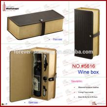 Luxury Book Shaped Wine Box with Alloy Accessories Set (5616)