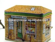  House   shape  music tin box