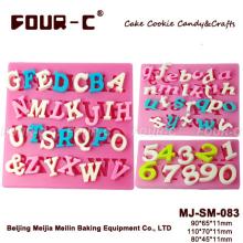 Silicone fondant alphabet mold,numbers and letters cake decorating mold,liquid silicone mold