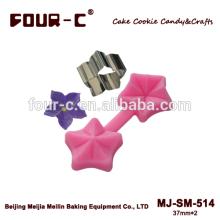 Petunia cutter & mould set,silicone fondant mould,newest cake decoration