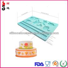 Silicone fondant embossing flower mold cake decorate mould baking tool