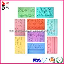 Mixed Silicone Embossing Mold Mould Gum Fondant Paste Sugarcraft Cake Decoration mould