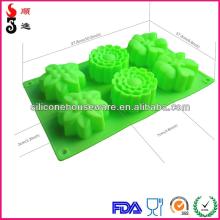6 Holes Flower Type Muffin Candy Jelly Silicone Mold Cake Pan Cake Decoration
