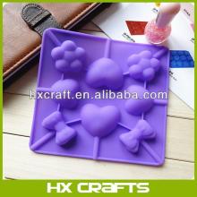Silicone Heart Bow DIY Chocolate Mold Ice Candy Sweet Lollipop Maker Pan For Party