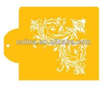 Feathered Scroll Cake stencil for wedding cake decorating