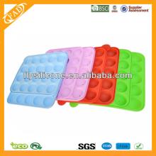 Colorful high quality chocolate silicone lollipop mold with 20 free sticks