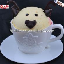 White Color Silicone Cake Decorating Patterns With Plastic Saucer Set Of 4pcs