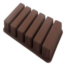 Eco-friendly 6 bar silicone chocolate tray LFGB/FDA
