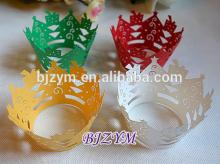 4 Colors Red Green White Gold Paper Cake Cup Cupcake Wrapper for 2014 Christmas Home Party Cup Cake