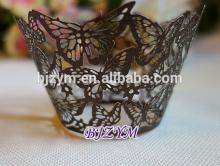 Classical Brown Paper Butterfly Decorations for Cupcake Christening Party Cake Decoration Laser Cut