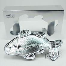 unique 12 inch aluminum fish cake decorative baking pan molds tin with holder