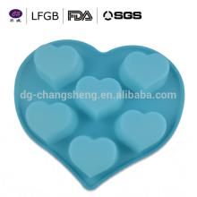 chocolate heart-shape silicone ice cube tray for bar