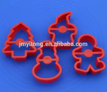 2014 China DIY 4 PCS Christmas snowman plastic cookie cutter/4 PCS cookie press cake decoration set