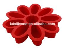 Kangde Sunflower shape silicone baking mold for cake, chocolate, candy and jelly-Red