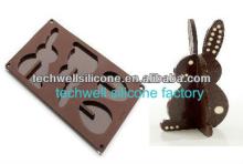 Easter day promotion gifts 3D easter rabbit and egg silicone mold