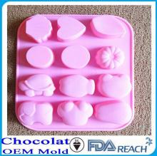 MFG Various shape silicone chocolate molds dark chocolate