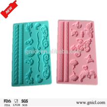 New design cake decoration eco-friendly silicone fondant lace mold for decorating