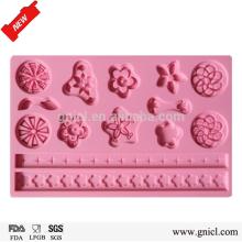 2014 new design silicone flower fondant mold for cake decoration