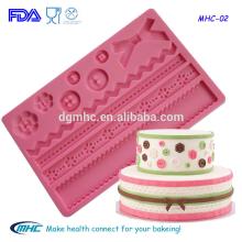 Fabric flower button silicone mold,cake decorating pastry mat