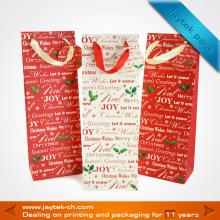 Cute Christmas paper gift bag for red wine