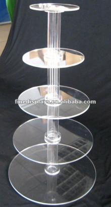 Clear Acrylic 5 tier Wedding cake decoration  stand   holder  (FD-A-127)