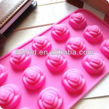 Mini Rose Shaped FDA silicone chocolate molds for sale